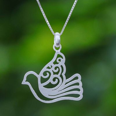 Alternate image for Sterling Silver Pendant Necklace Dove from Thailand The Dove