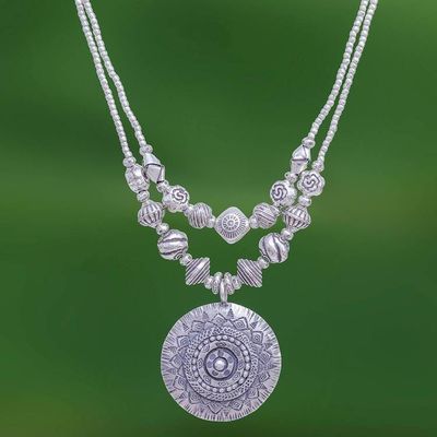 Primary image for Thai Hill Tribe Style 950 Silver Pendant Necklace Hill Tribe Charm