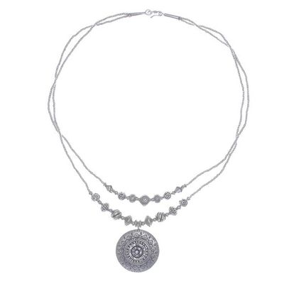 Alternate image for Thai Hill Tribe Style 950 Silver Pendant Necklace Hill Tribe Charm