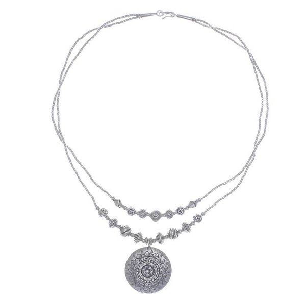 Alternate image for Thai Hill Tribe Style 950 Silver Pendant Necklace Hill Tribe Charm