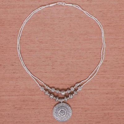 Alternate image for Thai Hill Tribe Style 950 Silver Pendant Necklace Hill Tribe Charm