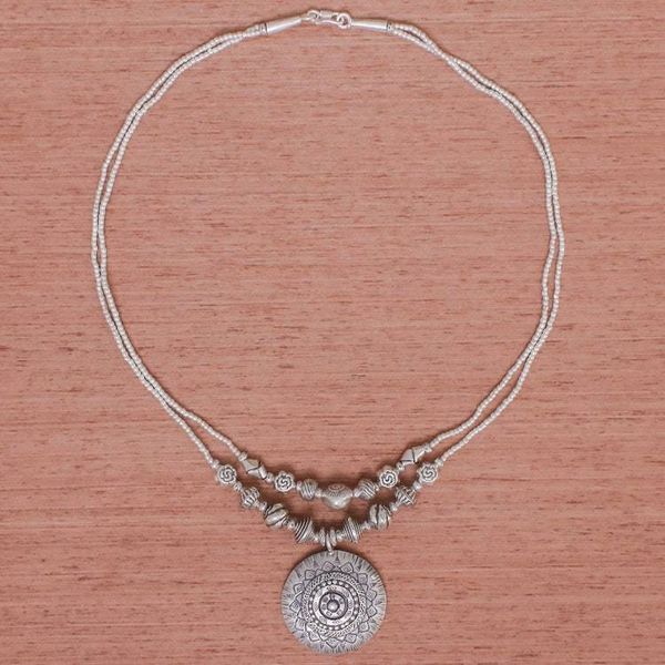 Alternate image for Thai Hill Tribe Style 950 Silver Pendant Necklace Hill Tribe Charm