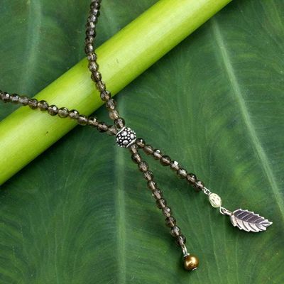 Alternate image for Smoky Quartz and Citrine Y Necklace Mysterious