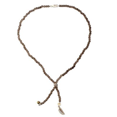 Alternate image for Smoky Quartz and Citrine Y Necklace Mysterious