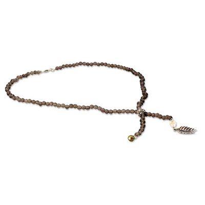 Alternate image for Smoky Quartz and Citrine Y Necklace Mysterious