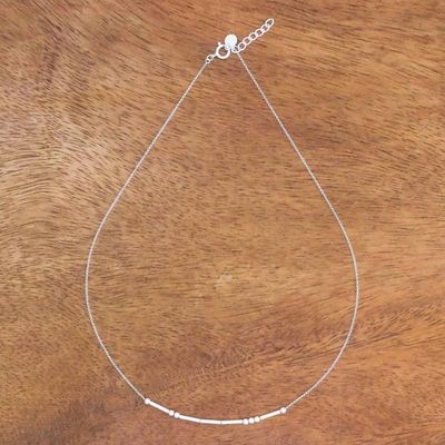 Alternate image for Love-Themed Morse Code Sterling Silver Necklace Morse Love