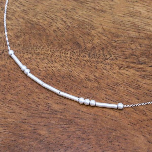 Alternate image for Love-Themed Morse Code Sterling Silver Necklace Morse Love