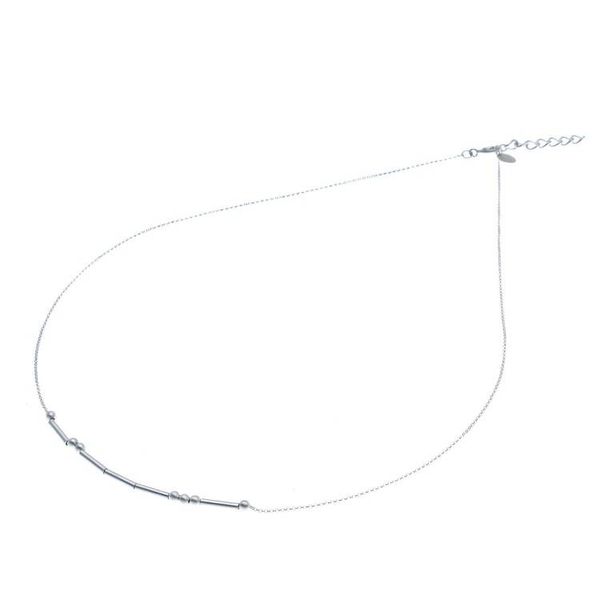 Alternate image for Love-Themed Morse Code Sterling Silver Necklace Morse Love