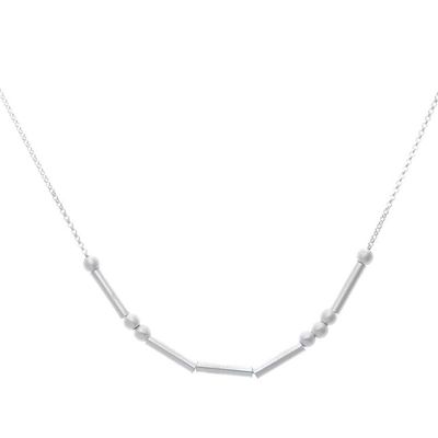 Alternate image for Love-Themed Morse Code Sterling Silver Necklace Morse Love