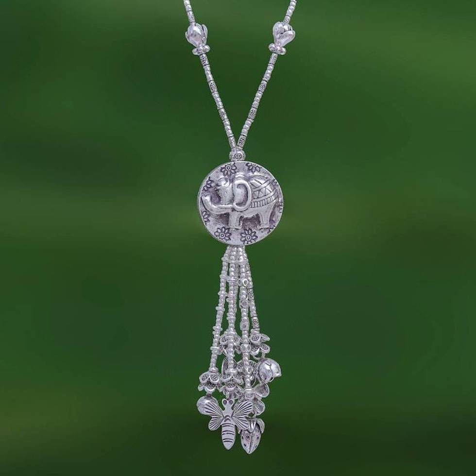950 Silver Elephant Charm Pendant Necklace 'Elephant Charm'