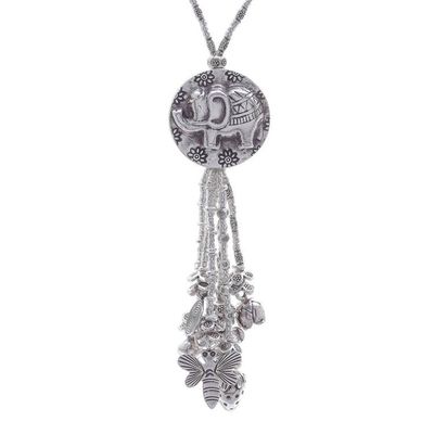 Alternate image for 950 Silver Elephant Charm Pendant Necklace Elephant Charm