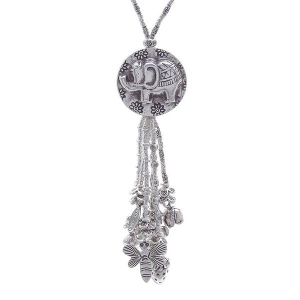Alternate image for 950 Silver Elephant Charm Pendant Necklace Elephant Charm