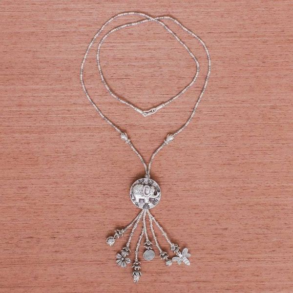 Alternate image for 950 Silver Elephant Charm Pendant Necklace Elephant Charm