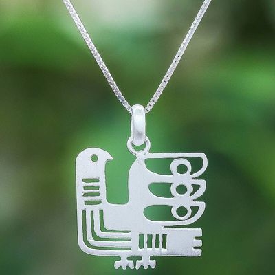 Alternate image for Egyptian-Style Sterling Silver Chicken Pendant Necklace Egyptian Chicken