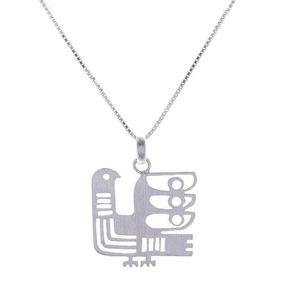 Alternate image for Egyptian-Style Sterling Silver Chicken Pendant Necklace Egyptian Chicken