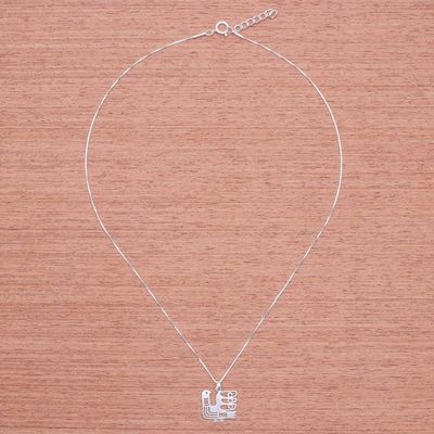 Alternate image for Egyptian-Style Sterling Silver Chicken Pendant Necklace Egyptian Chicken
