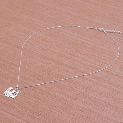 Alternate image for Egyptian-Style Sterling Silver Chicken Pendant Necklace Egyptian Chicken