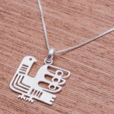 Alternate image for Egyptian-Style Sterling Silver Chicken Pendant Necklace Egyptian Chicken