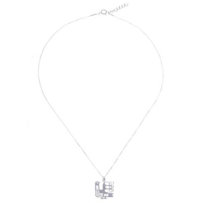 Alternate image for Egyptian-Style Sterling Silver Chicken Pendant Necklace Egyptian Chicken