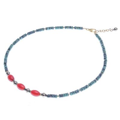 Alternate image for Gold-Accented Hematite and Carnelian Beaded Necklace Away We Go