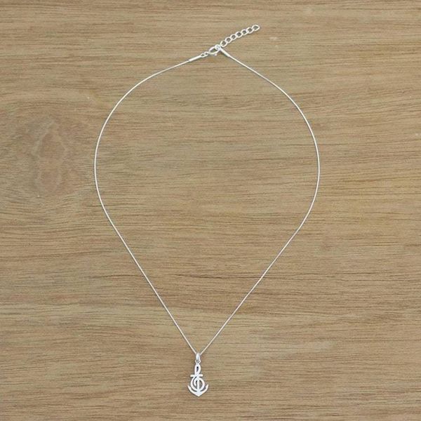 Alternate image for Music-Themed Sterling Silver Pendant Necklace from Thailand Musical Anchor