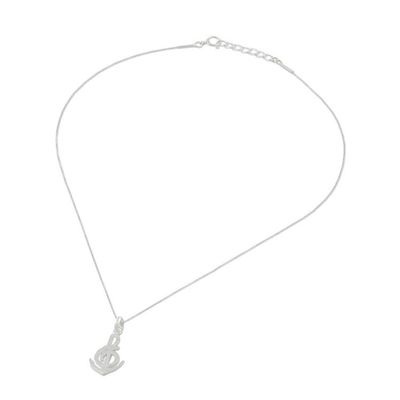 Alternate image for Music-Themed Sterling Silver Pendant Necklace from Thailand Musical Anchor