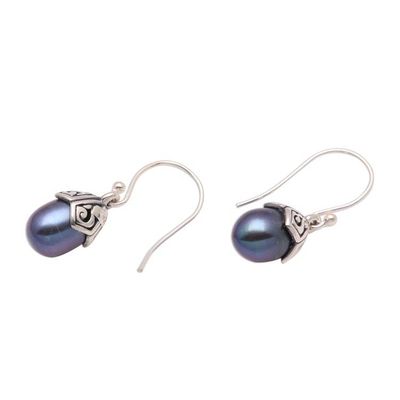 Alternate image for Cultured Pearl Dangle Earrings in Peacock from Bali Mermaid Teardrops in Peacock