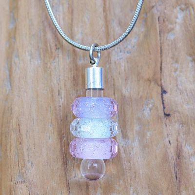 Alternate image for Thai Multicolor Handblown Glass Beaded Pendant Necklace Dreamy Amulets
