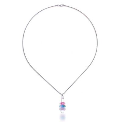 Alternate image for Thai Multicolor Handblown Glass Beaded Pendant Necklace Dreamy Amulets