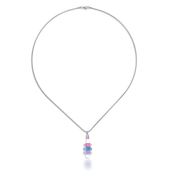 Alternate image for Thai Multicolor Handblown Glass Beaded Pendant Necklace Dreamy Amulets