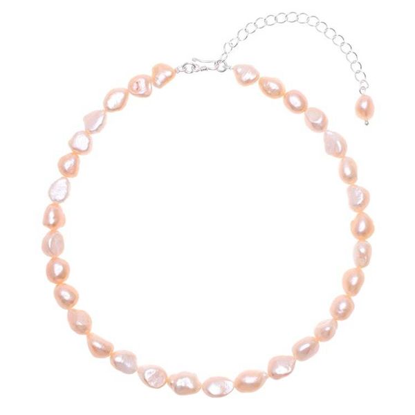 Alternate image for Cultured Freshwater Pearl and Sterling Silver Choker Mermaid Gem in Peach