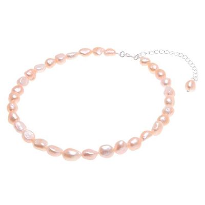 Alternate image for Cultured Freshwater Pearl and Sterling Silver Choker Mermaid Gem in Peach