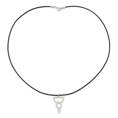 Alternate image for Fair Trade Sterling Silver Necklace for Men Jewelry Spearhead Geometry