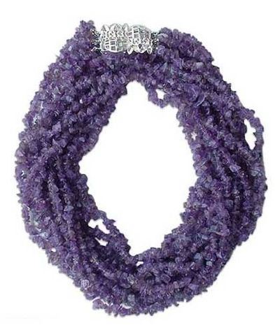 Alternate image for Beaded Amethyst Torsade Necklace Jacaranda