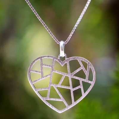 Alternate image for Sterling silver heart pendant Paths of Love