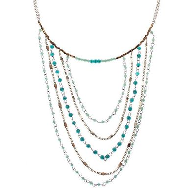 Alternate image for Gold-Accented Calcite Beaded Strand Necklace from Thailand Cascade Dream