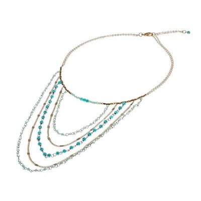 Alternate image for Gold-Accented Calcite Beaded Strand Necklace from Thailand Cascade Dream