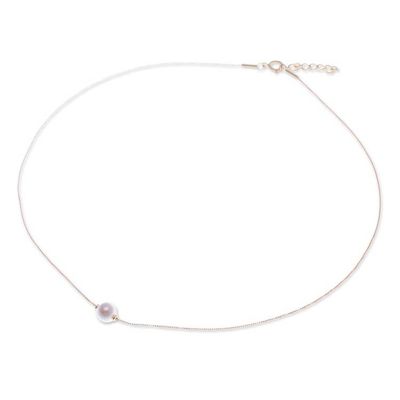 Alternate image for 18k Gold-Plated Ball Necklace with Cultured Pearl Pendant Timeless Grace