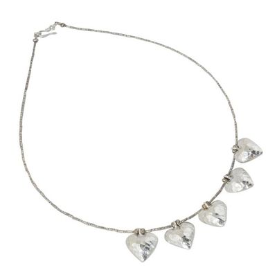 Alternate image for Heart Shaped 950 Silver Pendant Necklace Family of Five