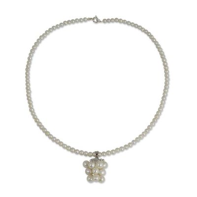 Alternate image for Cultured White Pearl Grape Cluster Pendant Choker Exquisite Grapes