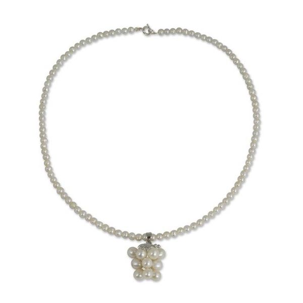 Alternate image for Cultured White Pearl Grape Cluster Pendant Choker Exquisite Grapes