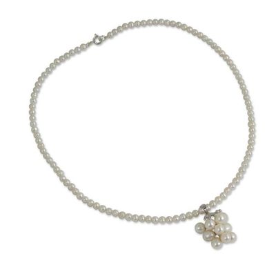 Alternate image for Cultured White Pearl Grape Cluster Pendant Choker Exquisite Grapes