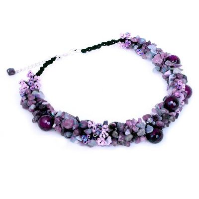 Alternate image for Handmade Amethyst Cluster Necklace Amethyst Gush