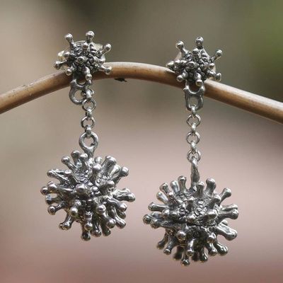 Primary image for Handcrafted Sterling Silver Dangle Earrings Shimmering Protection