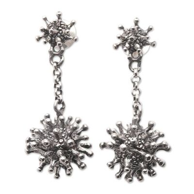 Alternate image for Handcrafted Sterling Silver Dangle Earrings Shimmering Protection