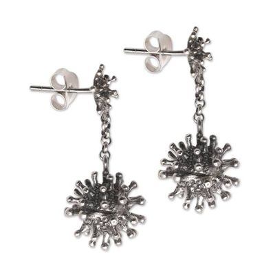 Alternate image for Handcrafted Sterling Silver Dangle Earrings Shimmering Protection