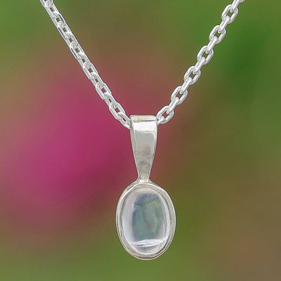 Primary image for Natural Rainbow Moonstone Sterling Silver Pendant Necklace Pure Inspiration