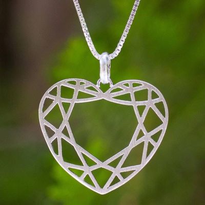 Alternate image for Sterling silver heart necklace Web of Love