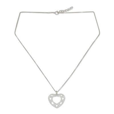 Alternate image for Sterling silver heart necklace Web of Love