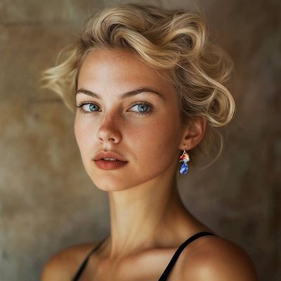 Alternate image for Artisan-Made Sodalite and Quartz Cluster Dangle Earrings Marvelous Blue
